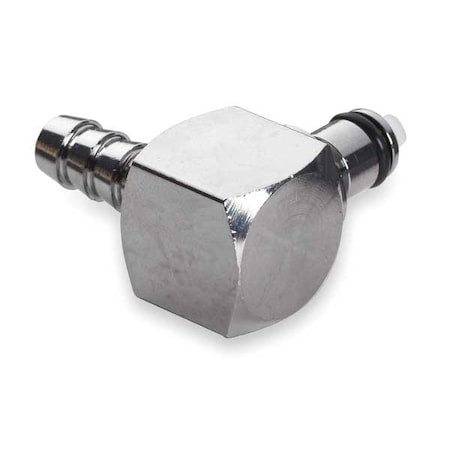 Colder MCD2304 - 1/4" Barb Chrome Plated Brass Shut-Off Elbow Insert