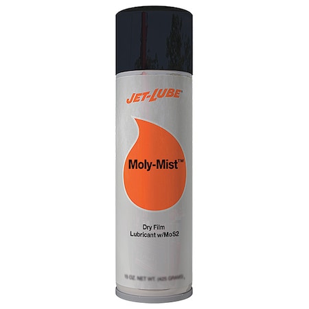 Jet-Lube 16041 - General Purpose Dry Lubricant, 12 oz, Aerosol Spray Can, Molybdenum Base, 750 Degrees F Max Op Temp, Black, Moly-Mist Series