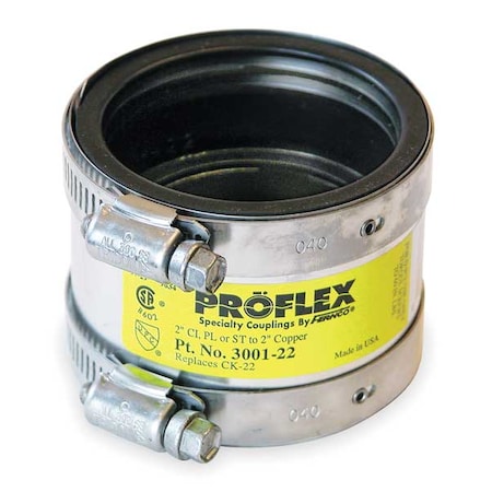 Fernco 3001-22 - Shielded Coupling,For Pipe Size 2"