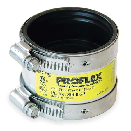 Fernco 3000-22 - Shielded Coupling,For Pipe Size 2"