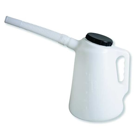 Westward 2CAP3 - Flexible Spout Measure, 5 Quart/5 Liter Capacity, High Density Polyethylene, 8 in Spout Length