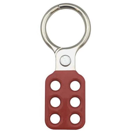 Condor 7546 - Lockout Hasp, Red, Aluminum, 6 Max. No. of Padlocks, 3/8 in Max. Shackle Dia.