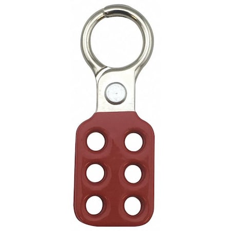 Condor 7545 - Lockout Hasp, 1 in Opening Size, Snap-On, 6 Lock, Red