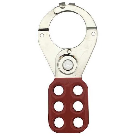 Condor 7645 - Lockout Hasp, Red, Steel, 6 Max. No. of Padlocks, 3/8 in Max. Shackle Dia., 1 1/2 in Jaw Clearance