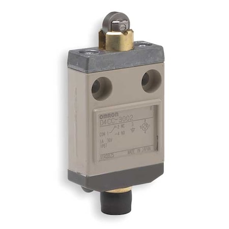 Omron D4CC3002 - Limit Switch, Plunger, Roller, SPDT, Not Rated AC, Actuator Location: Top