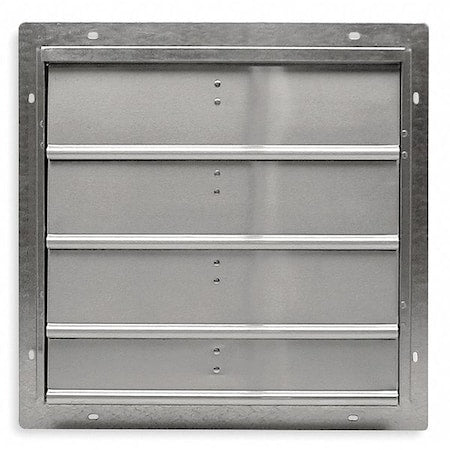 Dayton 53DR20 - Wall Backdraft Damper, Vertical Mount, 20 in Dia Fan, 25 in H x 25 in W x 6-1/4 in D, 2000 fpm