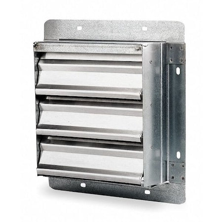 Dayton 2C526 - 10 in 13"H-W 5.75"L Alu Wall Backdraft Dampr, 10-1/2 in x 10-1/2 in, Aluminum