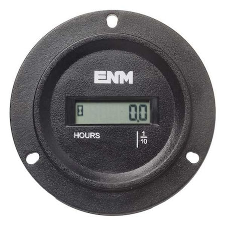 Enm TB44B65A - Hour Meter, 3-Hole Round, LCD