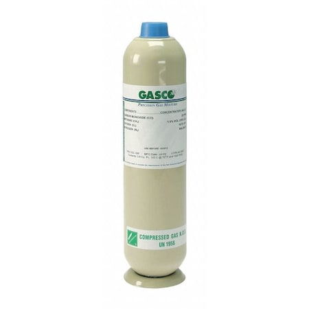 Gasco X02NI99CP100006 - Calibration gas, Nitrogen, Oxygen, 103 L, C-10 (5/8 in UNF) Connection, +/-5% Accuracy