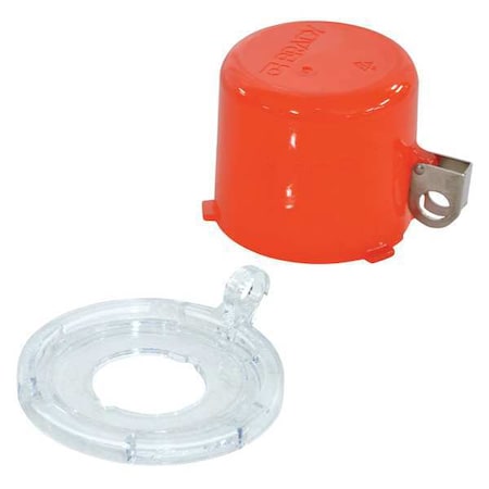 Brady 130821 - Push Button Lockout, Red, Plastic, 1 Max. No. of Padlocks, 69/250 in Max. Shackle Dia.