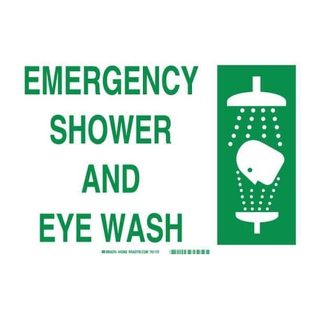 Brady 43482 - Emergency Shower And Eye Wash, 10 in x 14 in, Rectangle, Aluminum, 43482