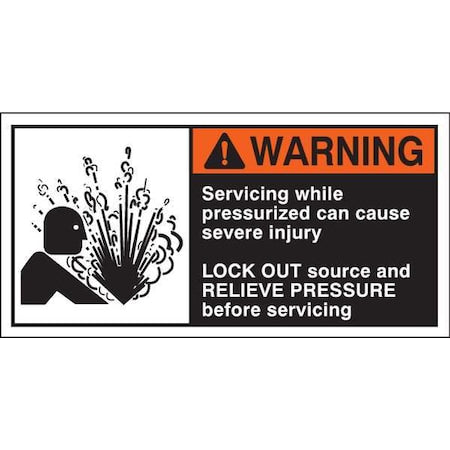 Brady 96173 - Warning Label,2-1/2in Hx5in W,HP Poly.,PK5, 96173