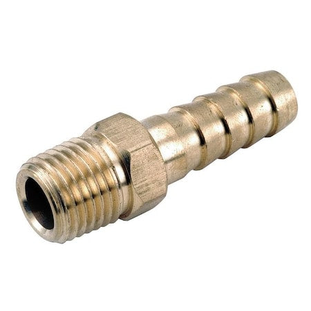 707001-0604 - Barbed Hose Fitting, 3/8" Tube OD, 1/4 in Pipe Size, Brass
