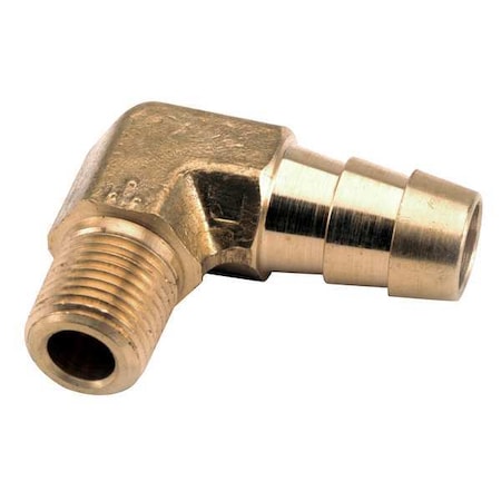 707020-0404 - Barbed Hose Fitting, 1/4" Tube OD, 1/4 in Pipe Size, Brass