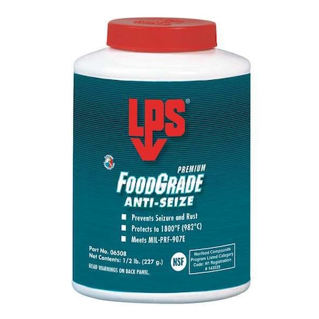 Lps 06508 - Anti-Seize, Food Grade, Brush-Top Can, 0.5 lb, Non-Metallic Base, 1800 Degrees F Max Op Temp, Paste