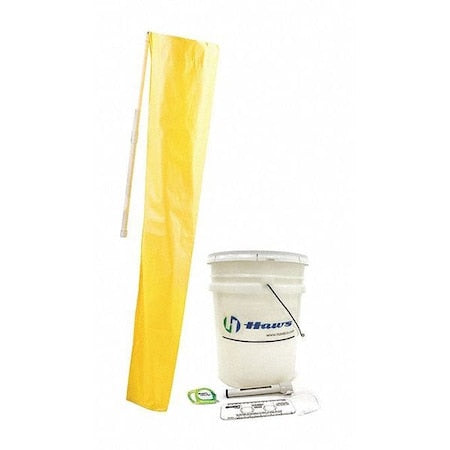 Haws 9011 - ANSI Compliance Test Kit for Emergency Shower/Eyewash Stations, 78 in, Yellow