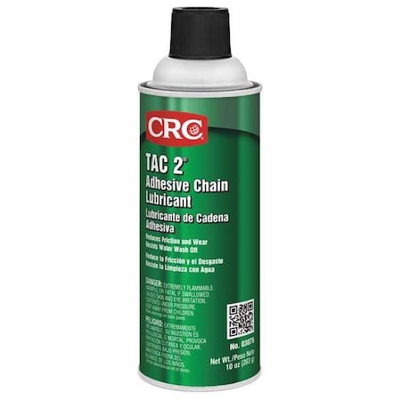 Crc 03076 - Chain & Wire Rope Lubricant, 16 oz, Aerosol Spray Can, Mineral Oil Base, 350 Degrees F Max Op Temp, Blue, TAC2 Series