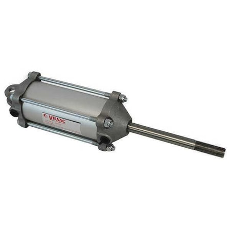 Velvac 100125 - Air Cylinder, 2 1/2 in Bore, 4 in Stroke, Single Acting, Aluminum .