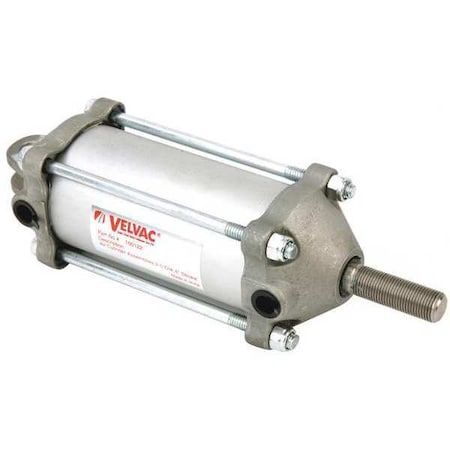 Velvac 100122 - Air Cylinder, 2 1/2 in Bore, 4 in Stroke, Double Acting, Aluminum .