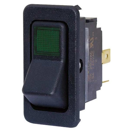 Eaton 8005K35N113V32 - Lighted Rocker Switch,Black,Off/Moment On