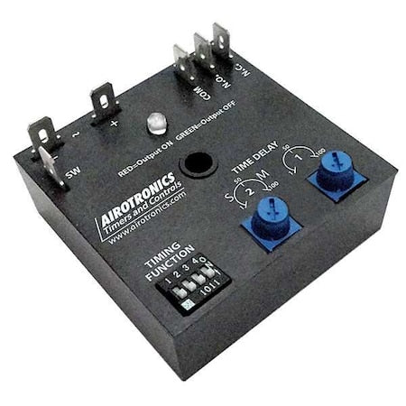 Airotronics MC7003601H - Multifunction Time Delay Relay, Square, 9 Functions 12 V DC, SPDT