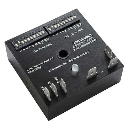 Airotronics TGKAD11023/1023EE1HS - Single Function Encapsulated Timing Relay, Square, Repeat Cycle On/Off, 2 Functions 120 V AC, SPDT
