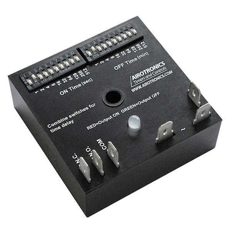 Airotronics TGKAD71023/1023EE1HS - Single Function Encapsulated Timing Relay, Square, Repeat Cycle On/Off, 2 Functions 12 V DC, SPDT