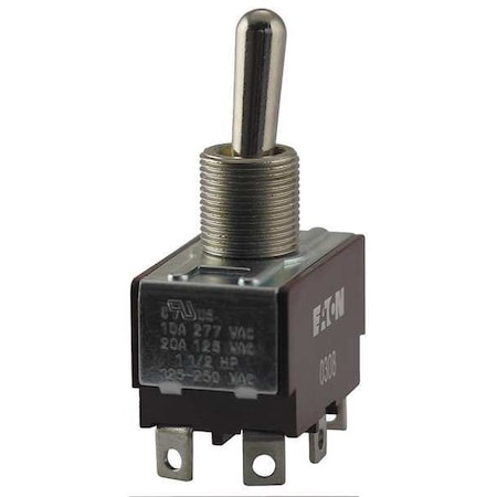Eaton XTD4B1A - Toggle Switch, DPDT, 6 Connections, On/Off/On, 1 1/2 hp, 10 A at 277 V AC, 20 A at 125 V AC