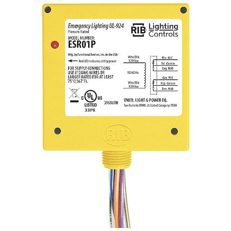 Functional Devices-Rib ESR01P - Enclosed Pre-Wired Relay,20 A at 300 VAC,DPDT