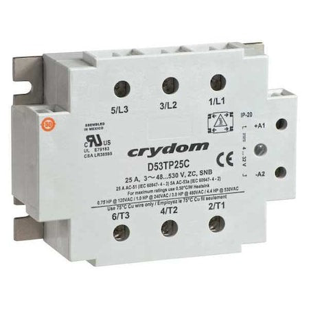 Crydom B53TP25CH - Solid State Relay, 3 Phase, Surface, SCR