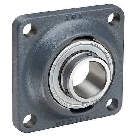 Ina RCJY30-XL-N - 4 Holes, Square Housing, Flange Mount Bearing, Radial Ball, 30 mm Dia, Cast Iron, Set Screw