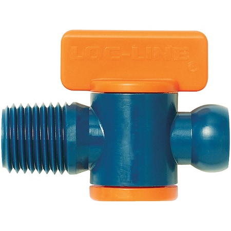 Loc-Line 21192 - Male NPT Valve, 1/4 in, Acetal Copolymer, Corrosion Resistant, Water Resistant, 2 PK