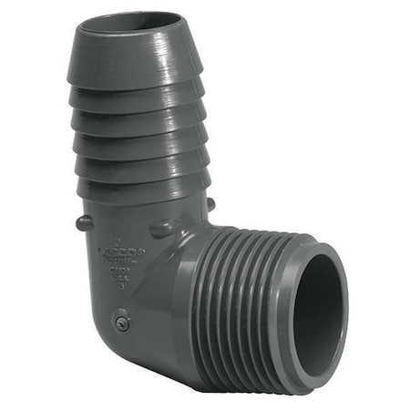 1413-012 - PVC Male Elbow, 90 Degrees, Insert x MNPT, 1-1/4 in Pipe Size