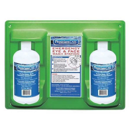 Physicianscare 54613 - Single Use Eyewash Station, 2 32 oz Bottles Included, Isotonic Buffered Solution, 2 year Shelf Life