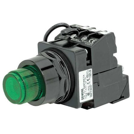 Siemens 52BT6D3K - Illuminated Push Button, 30 mm, 1 NO, Green