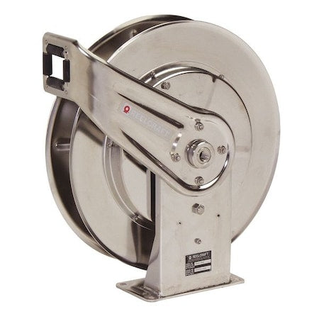 Reelcraft 7800 OLS-S - Air Hose Reel, 1/2 in Hose Diameter, 50 ft Length, 500 psi Max. Pressure, Stainless Steel, Silver