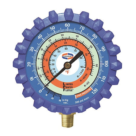 Uniweld G30LD - Refrigerant Gauge,2.5" L/P,300 psi,Blue