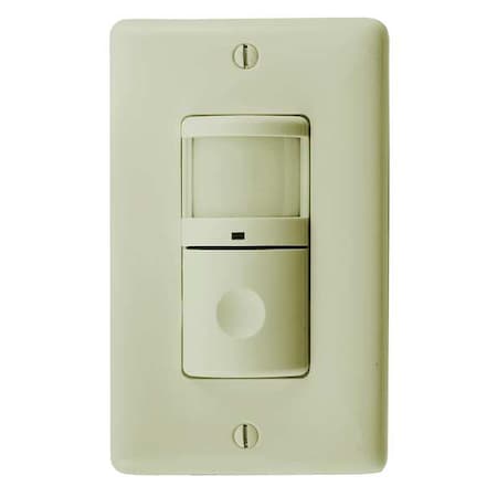 Hubbell Wiring Device-Kellems WS2000NI - Wall Mount Sensor, Occupancy, Vacancy, Hard Wired, Ivory, 1,200 sq ft, Fluorescent, LED