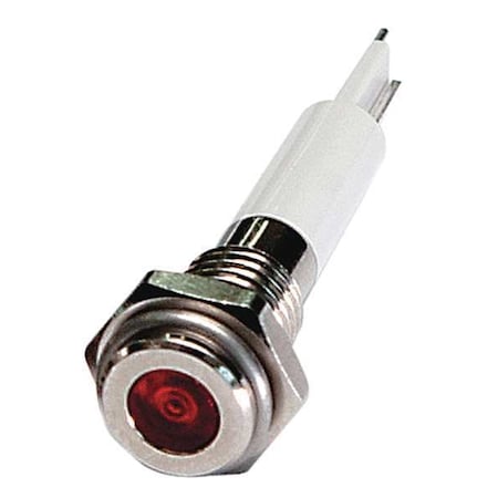 24M037 - Flat Indicator Light, Red, 24 VDC, Size: 6mm Mounting dia