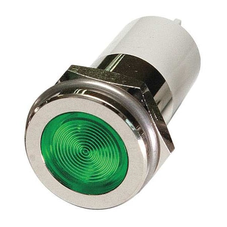 24M165 - Flush Panel Light, Green, 12 V DC