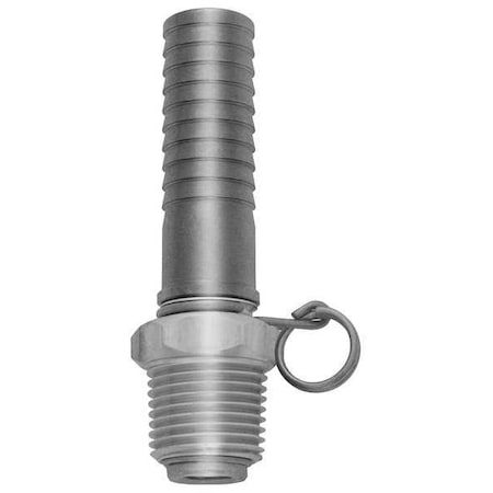 Sani-Lav N22S - Swivel Hose Adapter, Stainless Steel, 5/8 in Hose Barb x 1/2 in MNPT, 3-3/4 in Overall Length