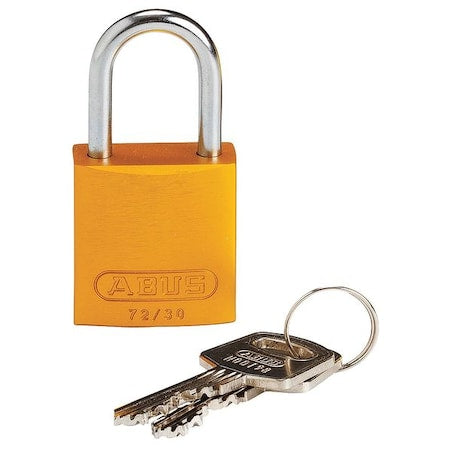 Brady CPAL-YLW-25ST-KD - Lockout Padlock, Keyed Different, Aluminum, Yellow, 1 in Shackle Height, 1 1/4 in Body Width