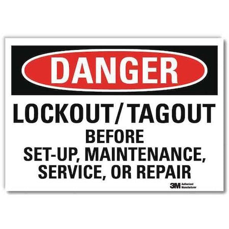 Lyle U1-1071-RD_14X10 - Danger Sign, 10 in Height, 14 in Width, Reflective Sheeting, Horizontal Rectangle, English