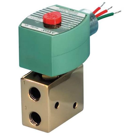 Asco EV8327G04224/DCDD - Solenoid Valve, 3-Way, 2-Position, Configurable, 1/4 in Pipe Size, 24 V DC, High Flow, Direct Acting
