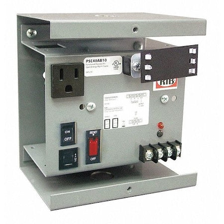 Functional Devices-Rib PSC40AB10 - Enclosed Power Supply, 120 V AC, 24 V AC, 100 VA, Mounting Plate
