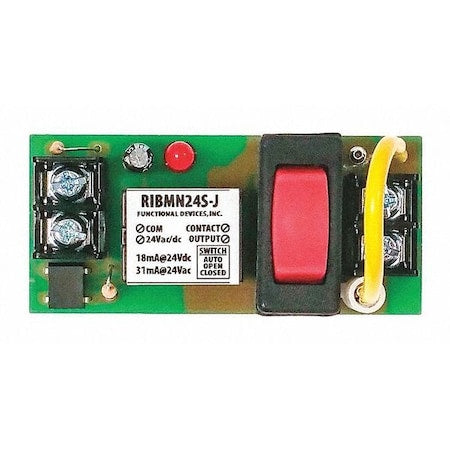 Functional Devices-Rib RIBMN24S-J - Track Mount Relay,15 A,SPST/Override