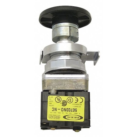 Rees 40102101 - Push Button w/1 NO/1 NC Cntct,30.5mm,Blk