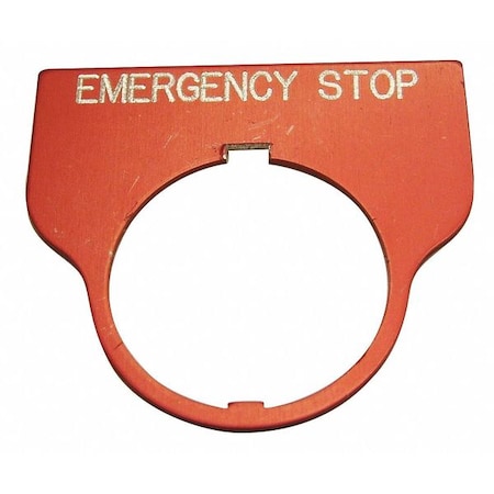 Rees 09016004 - Standard Legend Plate,Emergency Stop,Red