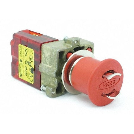 Rees 22102012 - Lockable Push Button w/1 NC-Our,22mm,Red