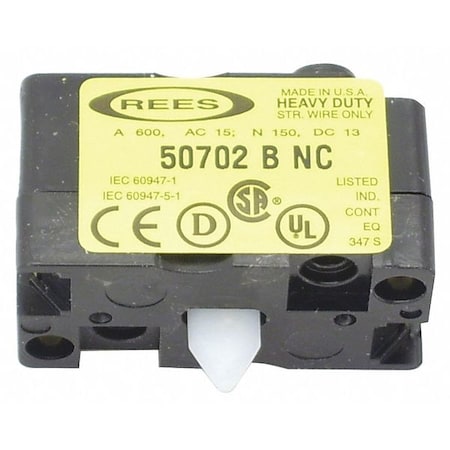 Rees 50702000 - Contact Block,B-Single Circuit,1 NC